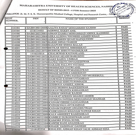 Exam Result Summer - 2025